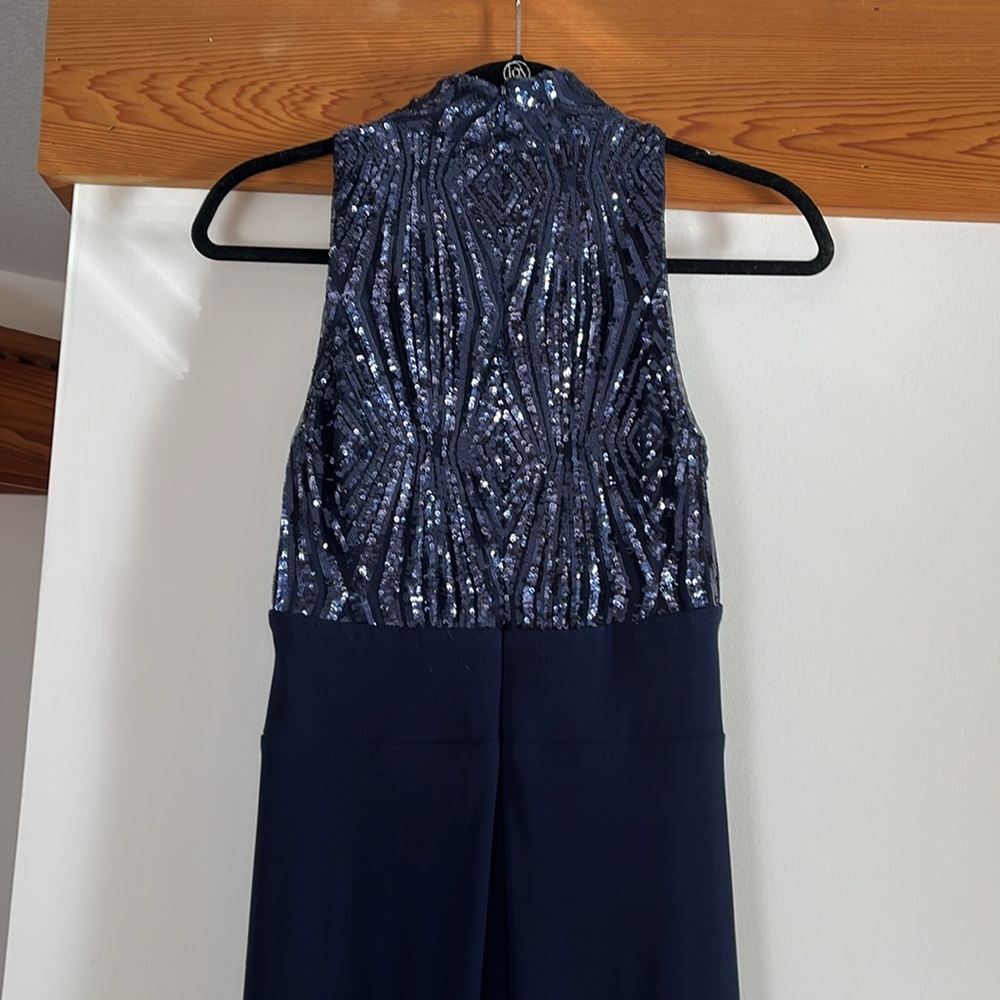 RALPH LAUREN Navy on navy Sequence Wrap Formal women’s long maxi dress  Size 4